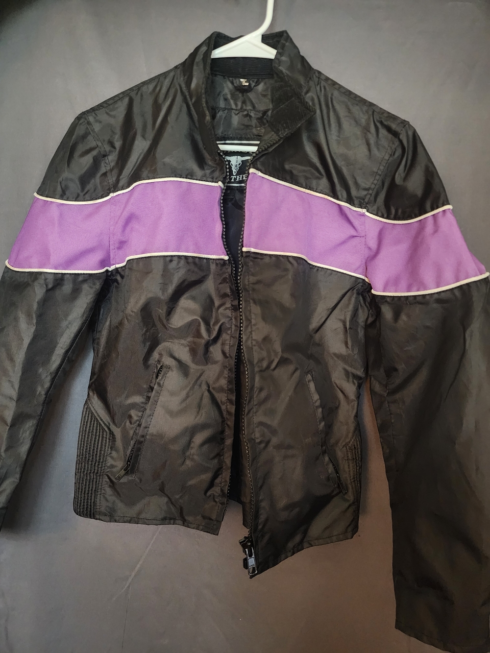Women’s Small Black and Purple Lightweight Jacket Barneys Leather